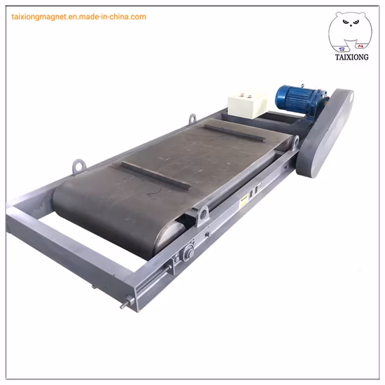Separatore magnetico sospeso autopulente a croce permanente per nastri trasportatori