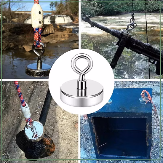Magnete da pesca con vaso al neodimio D20 con gancio magnetico a golfare al neodimio